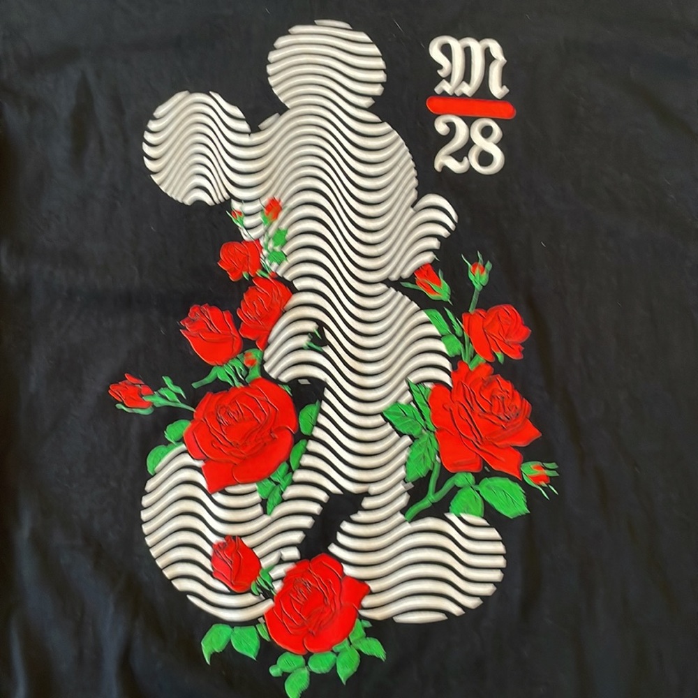 🆕 Neff Disney Mickey Mouse Wavy line Roses T-shirt